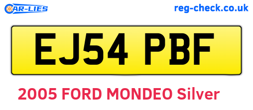 EJ54PBF are the vehicle registration plates.