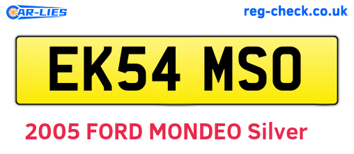 EK54MSO are the vehicle registration plates.