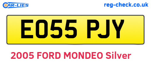 EO55PJY are the vehicle registration plates.