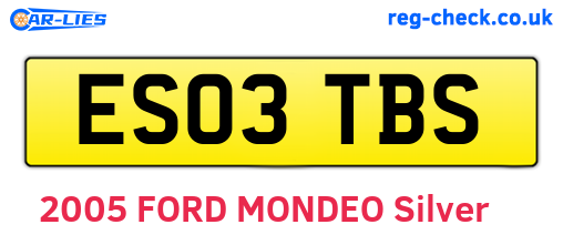 ES03TBS are the vehicle registration plates.