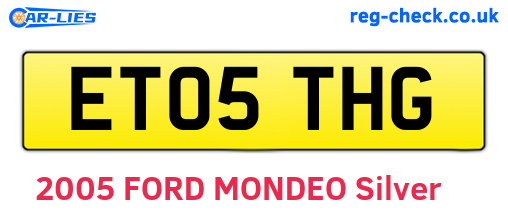ET05THG are the vehicle registration plates.