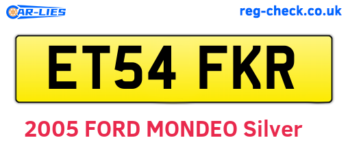 ET54FKR are the vehicle registration plates.