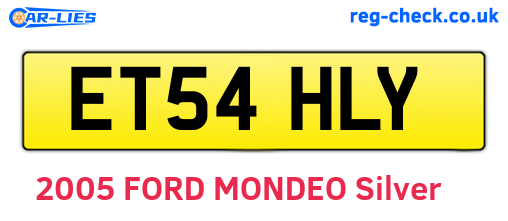 ET54HLY are the vehicle registration plates.
