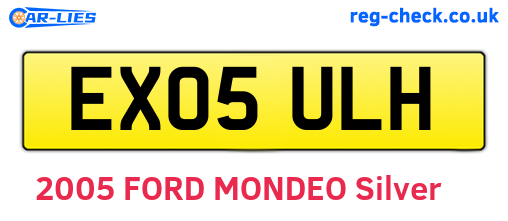 EX05ULH are the vehicle registration plates.