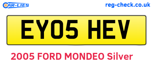 EY05HEV are the vehicle registration plates.