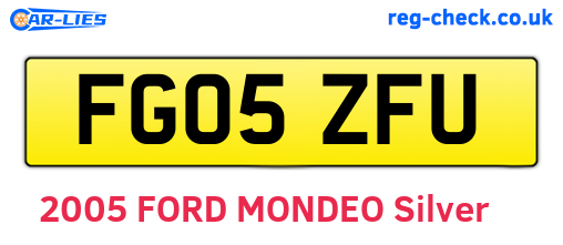 FG05ZFU are the vehicle registration plates.