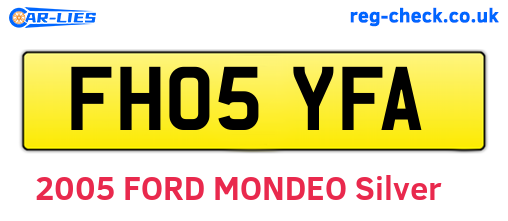 FH05YFA are the vehicle registration plates.