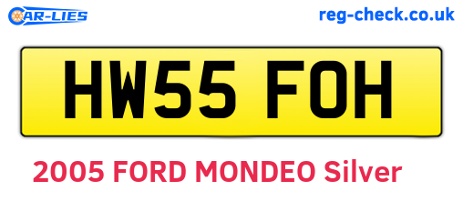 HW55FOH are the vehicle registration plates.