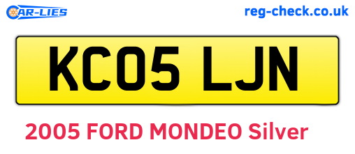 KC05LJN are the vehicle registration plates.