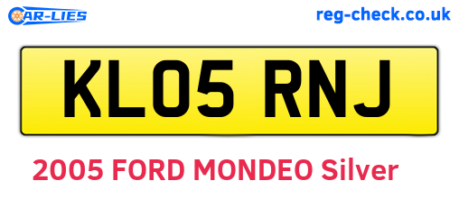 KL05RNJ are the vehicle registration plates.
