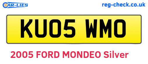 KU05WMO are the vehicle registration plates.