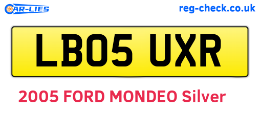 LB05UXR are the vehicle registration plates.