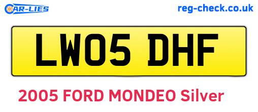 LW05DHF are the vehicle registration plates.