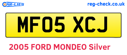 MF05XCJ are the vehicle registration plates.