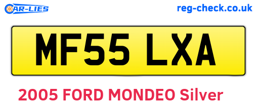 MF55LXA are the vehicle registration plates.