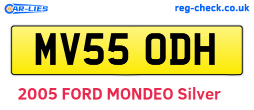 MV55ODH are the vehicle registration plates.