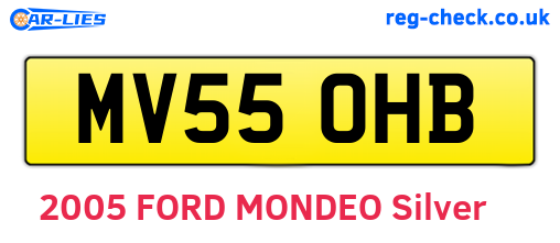MV55OHB are the vehicle registration plates.