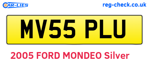 MV55PLU are the vehicle registration plates.