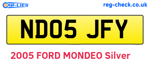 ND05JFY are the vehicle registration plates.