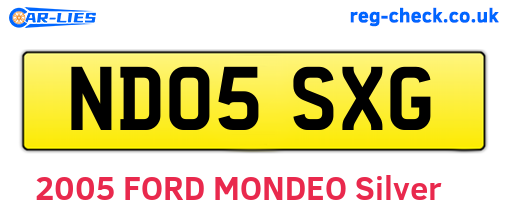 ND05SXG are the vehicle registration plates.