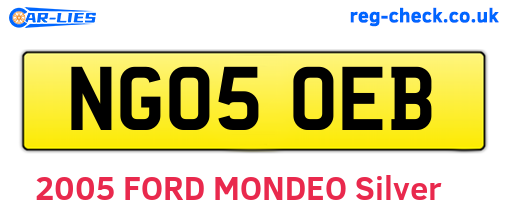 NG05OEB are the vehicle registration plates.