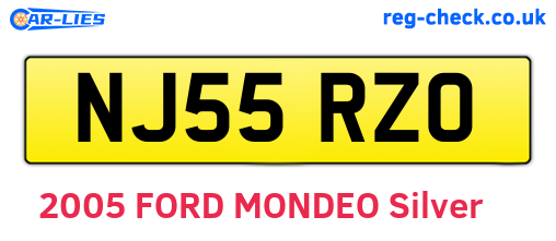 NJ55RZO are the vehicle registration plates.