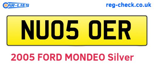 NU05OER are the vehicle registration plates.