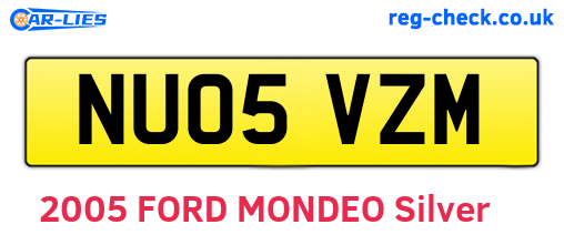 NU05VZM are the vehicle registration plates.