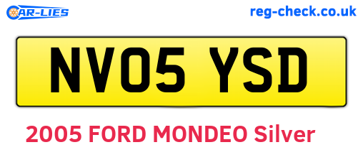NV05YSD are the vehicle registration plates.