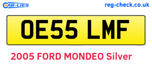 OE55LMF are the vehicle registration plates.