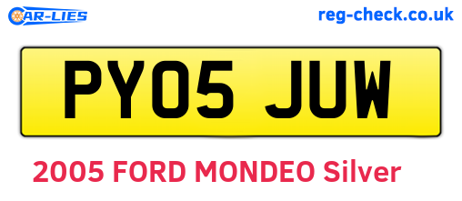 PY05JUW are the vehicle registration plates.