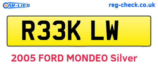 R33KLW are the vehicle registration plates.