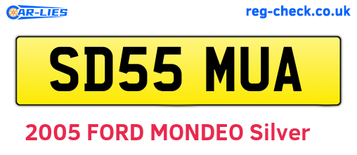 SD55MUA are the vehicle registration plates.