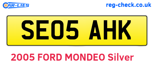 SE05AHK are the vehicle registration plates.