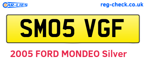 SM05VGF are the vehicle registration plates.