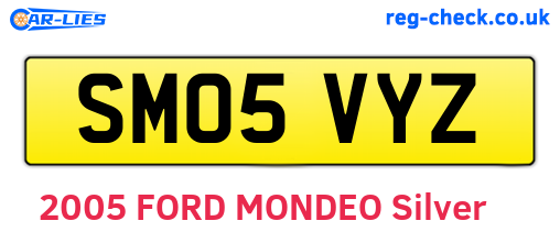 SM05VYZ are the vehicle registration plates.