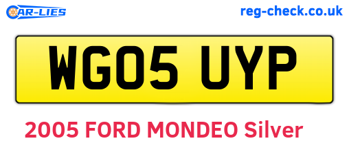 WG05UYP are the vehicle registration plates.
