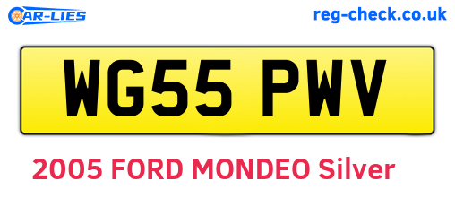 WG55PWV are the vehicle registration plates.