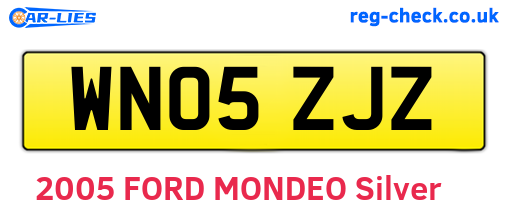 WN05ZJZ are the vehicle registration plates.