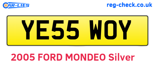 YE55WOY are the vehicle registration plates.