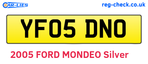 YF05DNO are the vehicle registration plates.