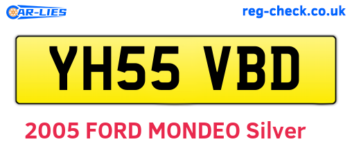 YH55VBD are the vehicle registration plates.