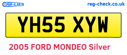 YH55XYW are the vehicle registration plates.