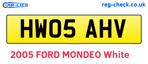 HW05AHV are the vehicle registration plates.