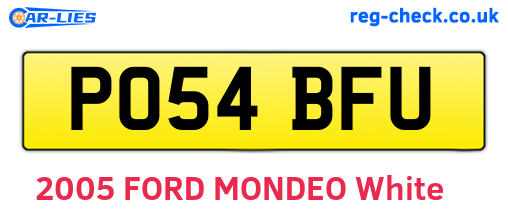 PO54BFU are the vehicle registration plates.