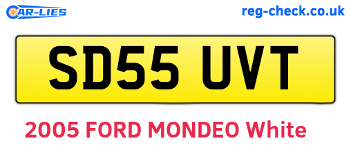 SD55UVT are the vehicle registration plates.