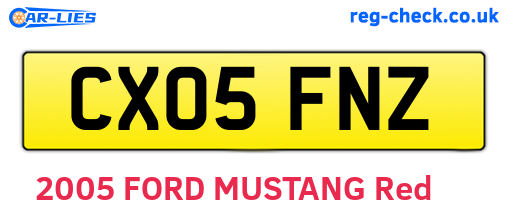 CX05FNZ are the vehicle registration plates.