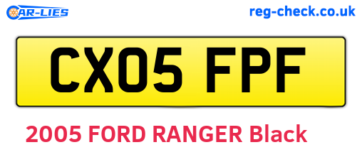 CX05FPF are the vehicle registration plates.
