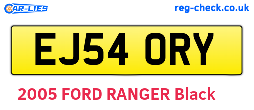 EJ54ORY are the vehicle registration plates.