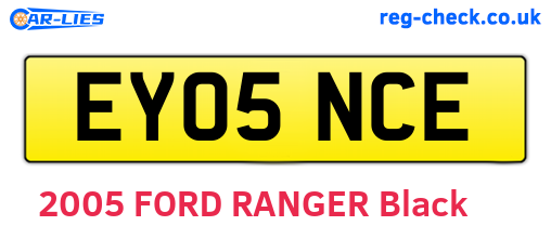 EY05NCE are the vehicle registration plates.